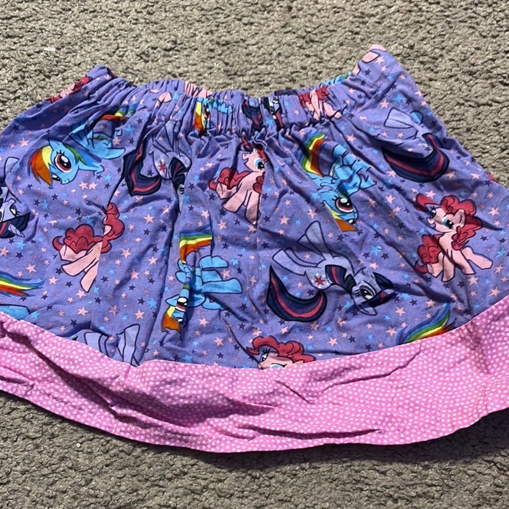 Vibrant Purple and Pink Cartoon Print Skirt